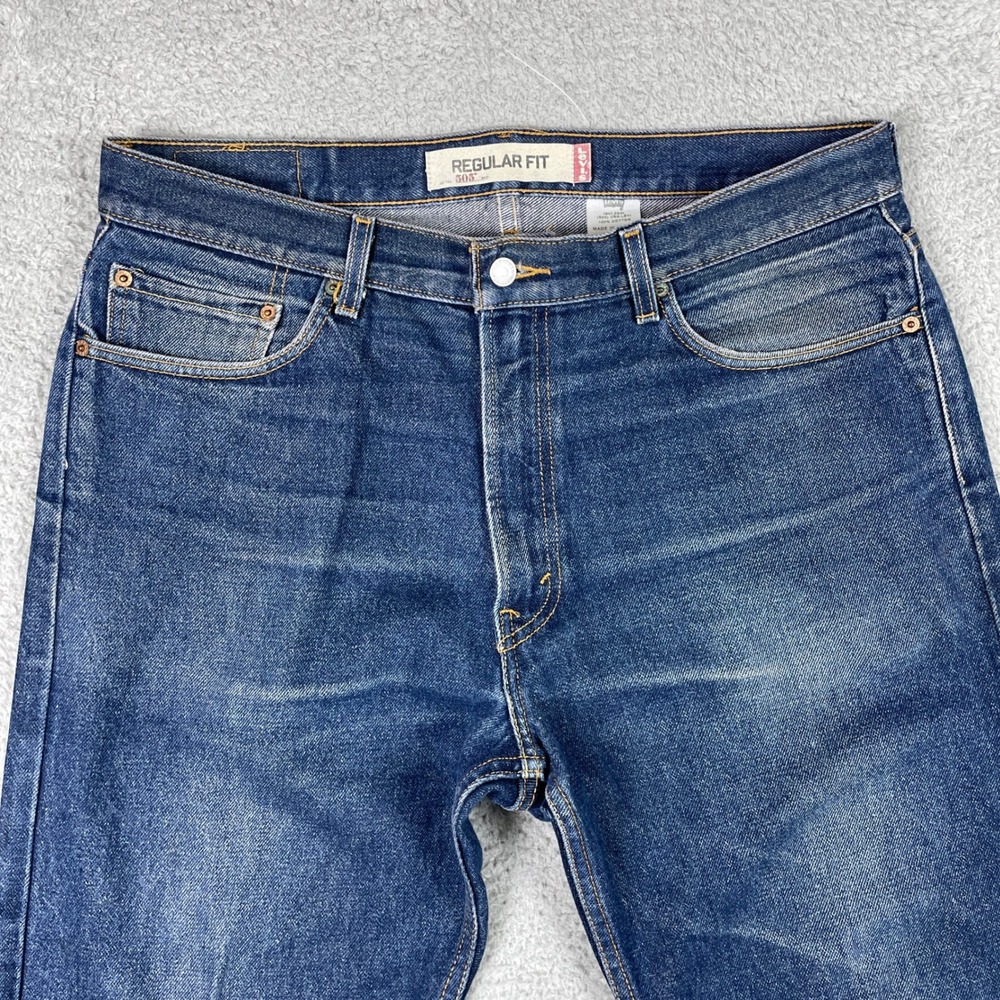 Vintage Levis 505 Jeans Mens 36x29 Blue Fade Regular Fit Straight Leg Y2K